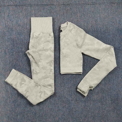 3PCS Camouflage Yoga Set for Women Seamless Fitness Yoga Bra Sports Bra High Waist GYM Camo leggings Pants Fitness Suits Workout