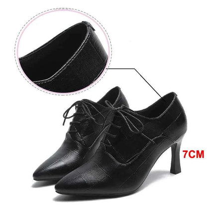 Fashion Elegant Pointy Toe Patent Leather Ladies Slip On Formal Dressing Shoes For Woman Middle Heel Shoes Office Shoes