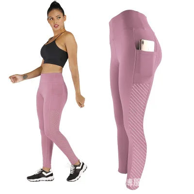 2023 New  Mesh pocket yoga pants  buttock pants Four-Way Stretch exercise Fitness Yoga Pants