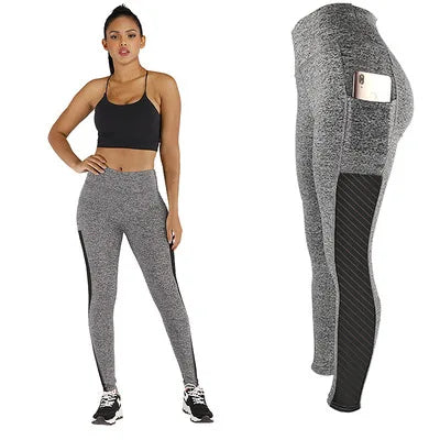 2023 New  Mesh pocket yoga pants  buttock pants Four-Way Stretch exercise Fitness Yoga Pants