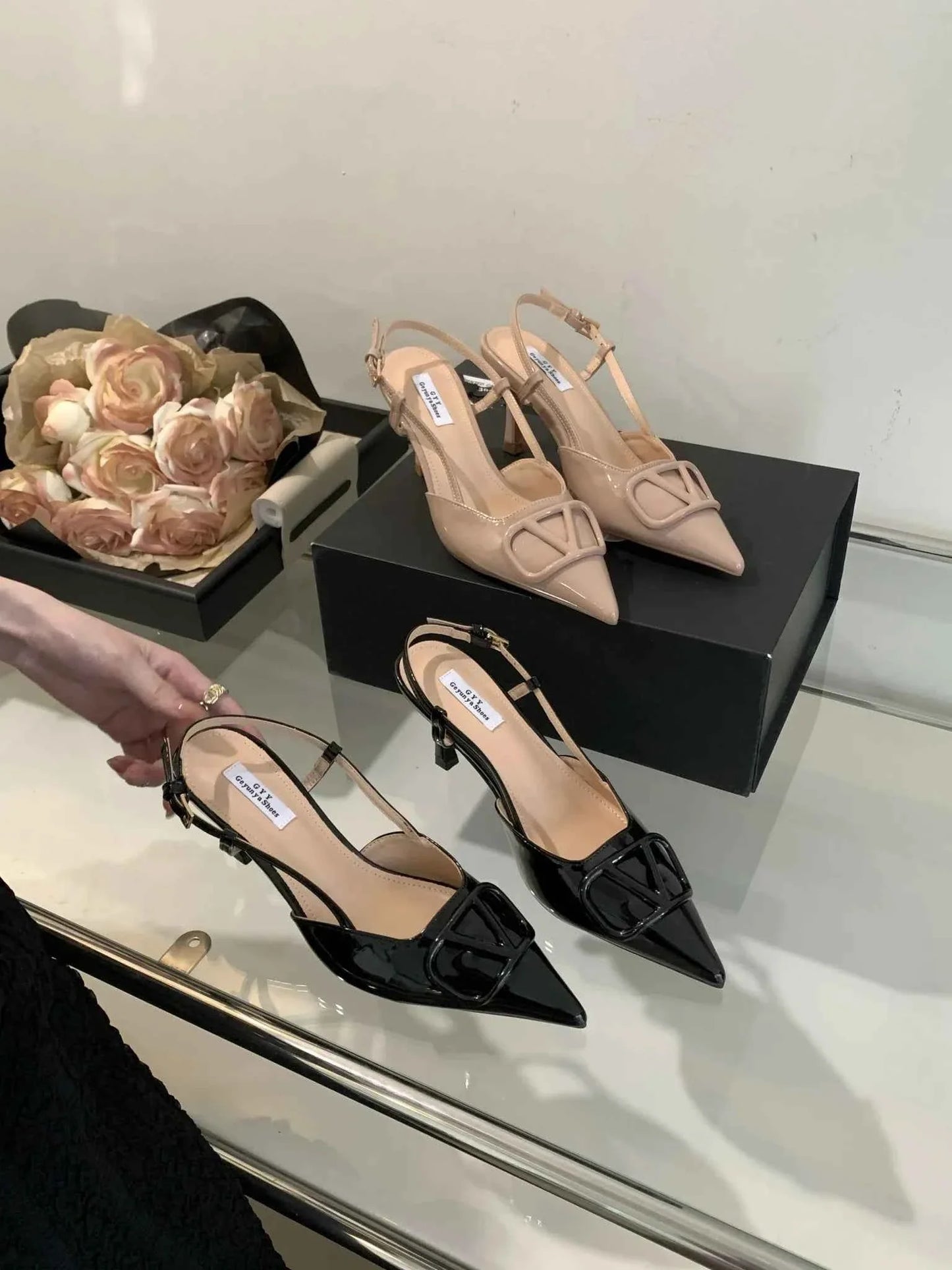 Comfortable Lady Shoes - DEleventh Women's Dress High Heel Pointed Pumps - Thin Heels - Luxury Short Heels [75-100 characters]