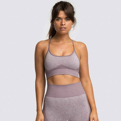 2 Piece Set Seamless Gym Wear Leggings for Women with Breathable Yoga Bra - High Quality Activewear