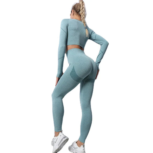 Workout 2 Piece Workout Crop Top Set Clothing Womens Fitness Apparel Sports Set Women Yoga Set Gym Wear