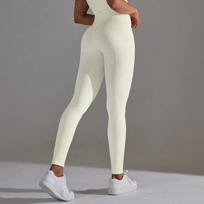 Seamless High-Waist Yoga Leggings for Women – Dot Tummy Control, Non-See-Through Gym Fitness Pants