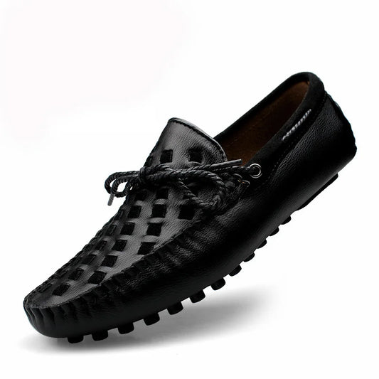 Accept OEM in Ready Stock Handmade Pure Real Genuine Leather Breathable 4 Season Men Dress Business Loafers