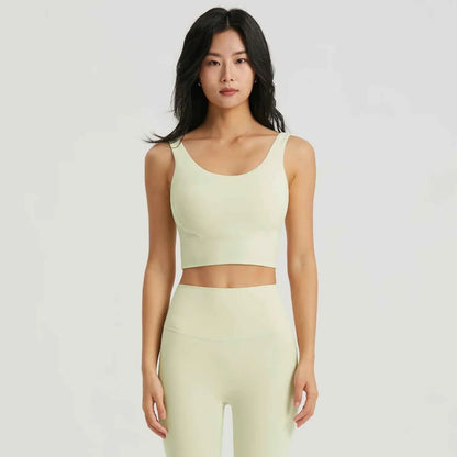 Gym Outfit High Waist Yoga Leggings for Women with Phone Pockets & U Back Sports Bra Set