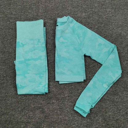 3PCS Camouflage Yoga Set for Women Seamless Fitness Yoga Bra Sports Bra High Waist GYM Camo leggings Pants Fitness Suits Workout