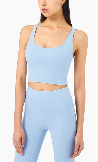 Women's Tummy Control Flexible Exercise Bodybuilding Tights and Bra Set