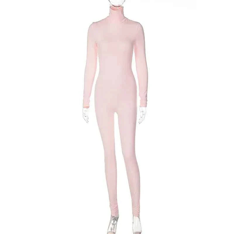 Fall Solid Long Sleeves yoga Rompers Women Ladies jogging wear new style One Piece stretch bodycon Jumpsuit