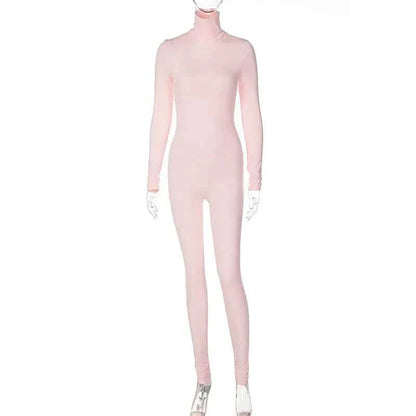 Fall Solid Long Sleeves yoga Rompers Women Ladies jogging wear new style One Piece stretch bodycon Jumpsuit