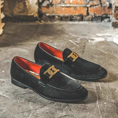 Plus Size 48 Corduroy Material Fashion Men Loafers Shoes Slip On Dress Shoes