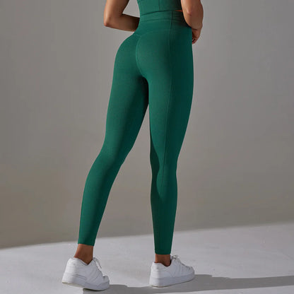 Seamless High-Waist Yoga Leggings for Women – Dot Tummy Control, Non-See-Through Gym Fitness Pants