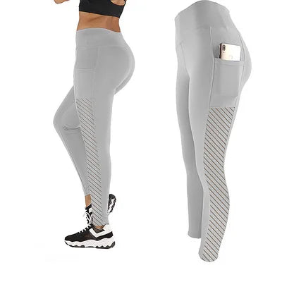 2023 New  Mesh pocket yoga pants  buttock pants Four-Way Stretch exercise Fitness Yoga Pants