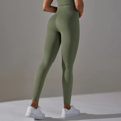 Seamless High-Waist Yoga Leggings for Women – Dot Tummy Control, Non-See-Through Gym Fitness Pants
