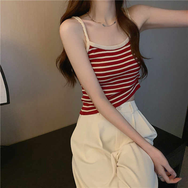 Striped Camisole Top – Versatile Inner/Outerwear for Everyday Style