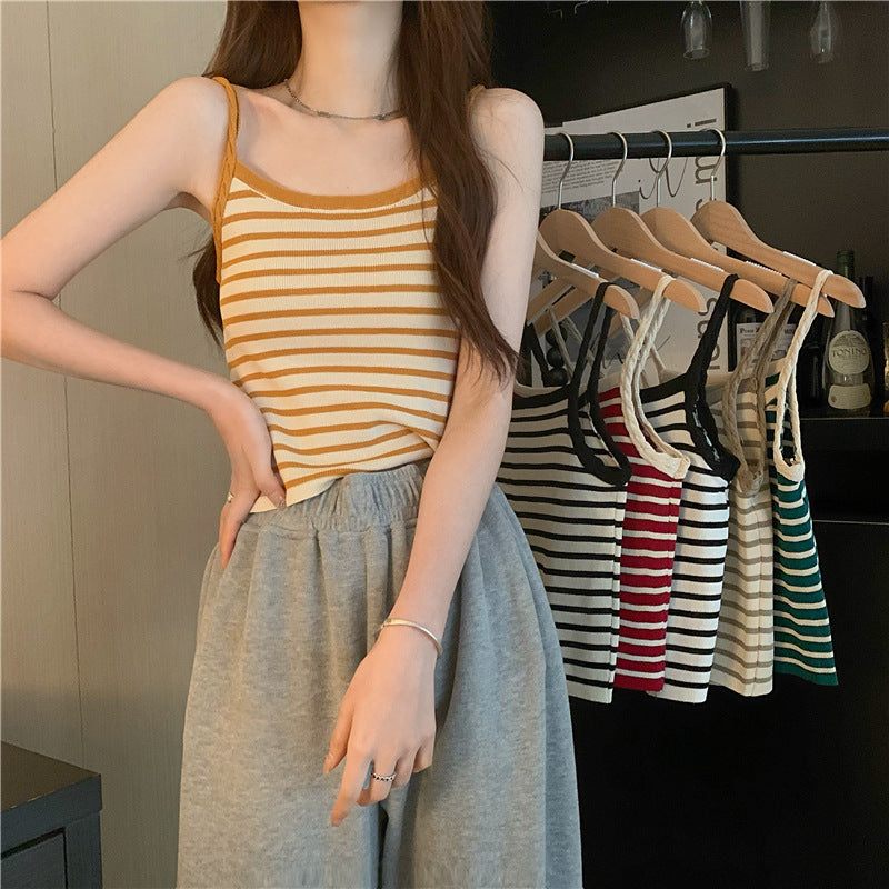 Striped Camisole Top – Versatile Inner/Outerwear for Everyday Style