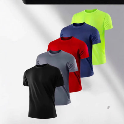 European and American cross-border 2024 summer 5-piece men's solid color digital 3D printed tops short-sleeved casual and comfortable T-shirts round neck