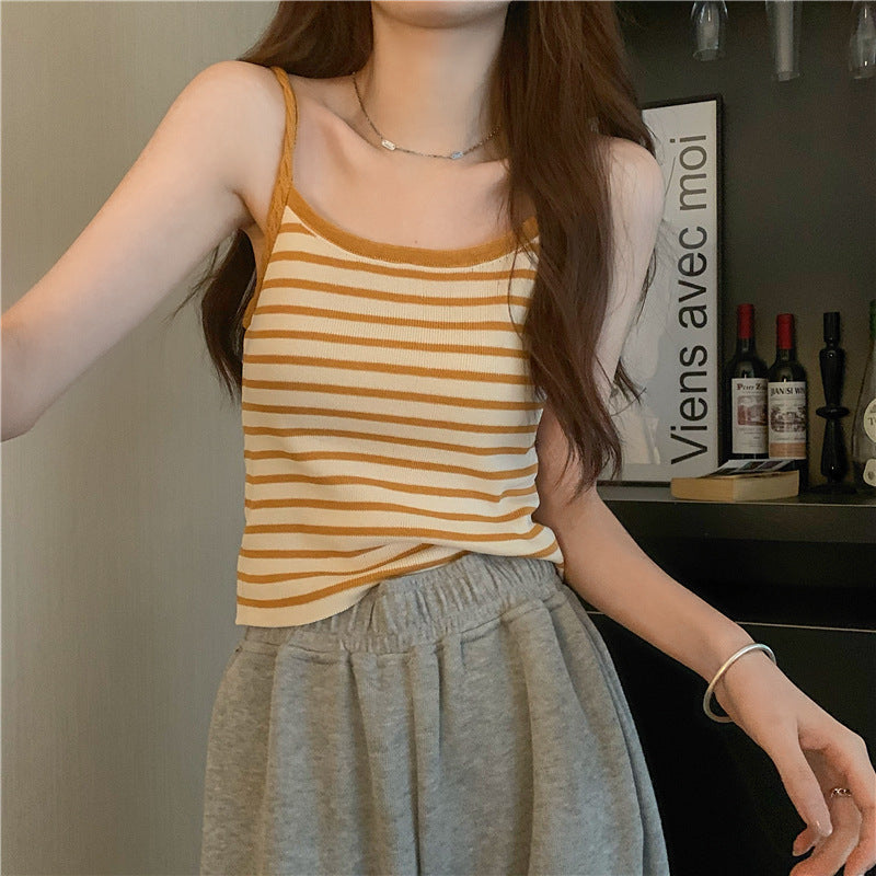 Striped Camisole Top – Versatile Inner/Outerwear for Everyday Style