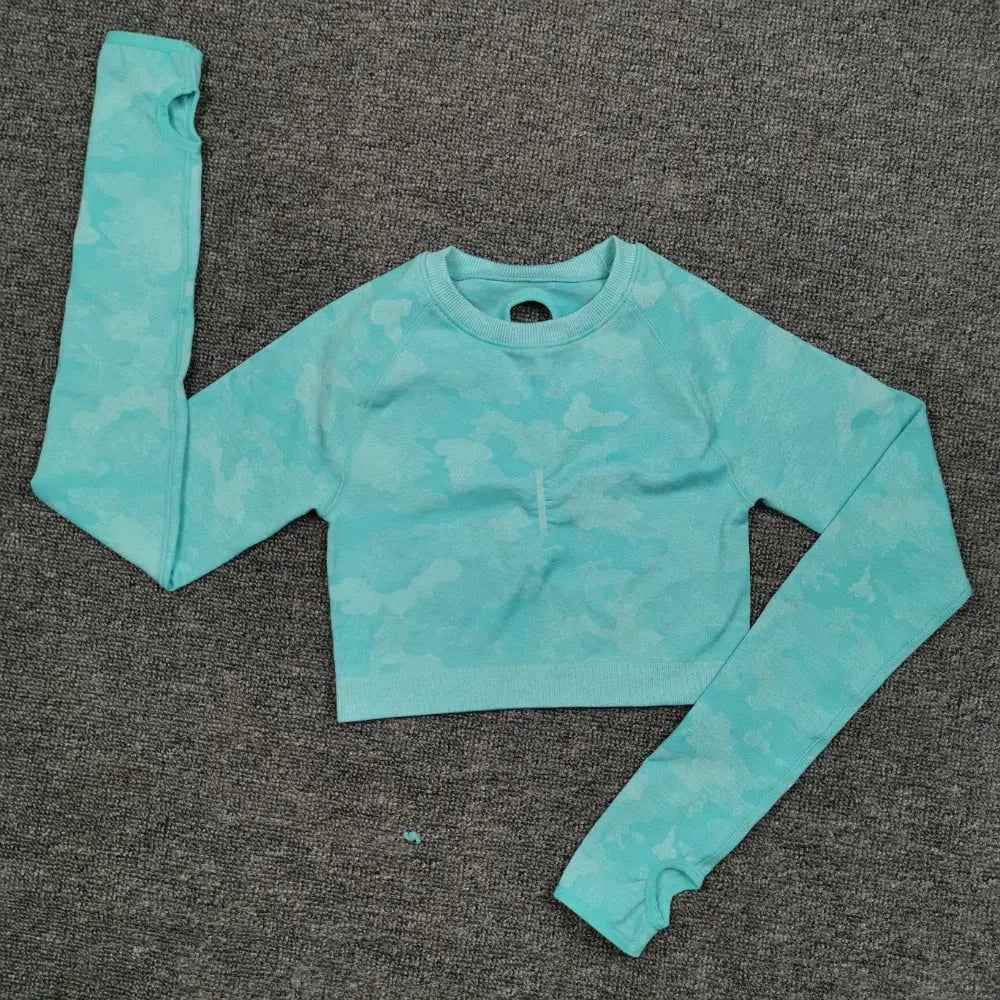 3PCS Camouflage Yoga Set for Women Seamless Fitness Yoga Bra Sports Bra High Waist GYM Camo leggings Pants Fitness Suits Workout