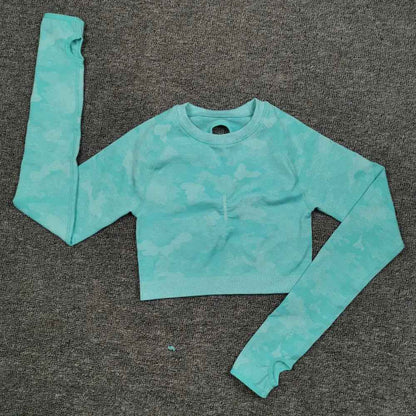 3PCS Camouflage Yoga Set for Women Seamless Fitness Yoga Bra Sports Bra High Waist GYM Camo leggings Pants Fitness Suits Workout