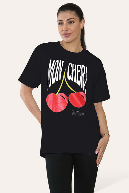 Ladies Cheri Printed Short Sleeve T-Shirt Top