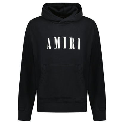 Amiri White Core Logo Printed Hooded Sweatshirt Black