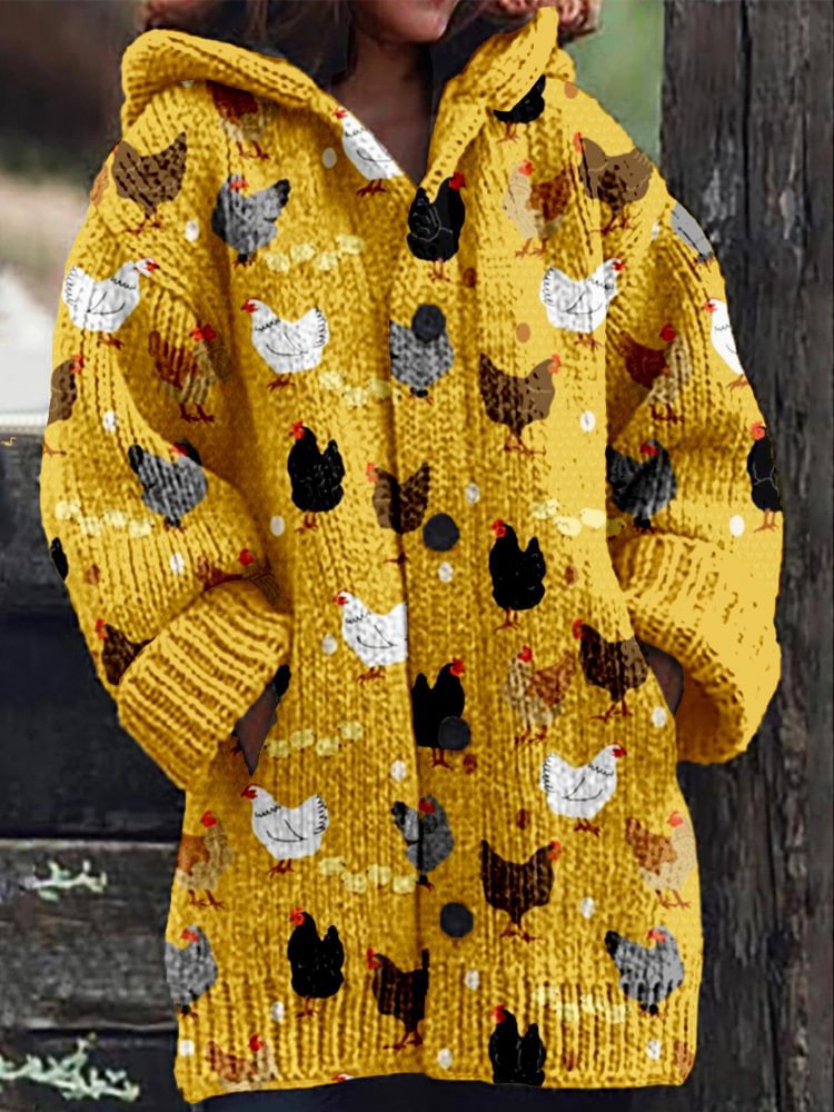 Animal Print 3D Effect Casual Hooded Cape Coat for Women in Sizes S to 5XL – Fun & Stylish