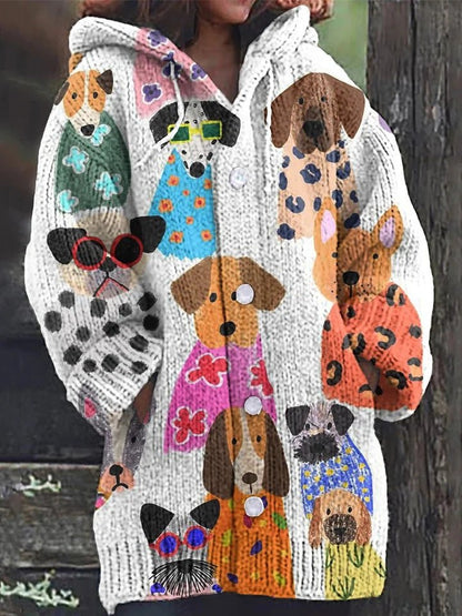 Animal Print 3D Effect Casual Hooded Cape Coat for Women in Sizes S to 5XL – Fun & Stylish