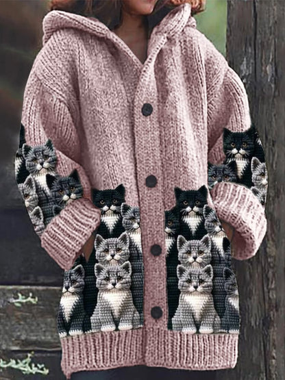 Animal Print 3D Effect Casual Hooded Cape Coat for Women in Sizes S to 5XL – Fun & Stylish