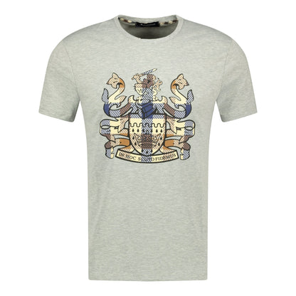 Aquascutum Large Check Logo T-Shirt Grey