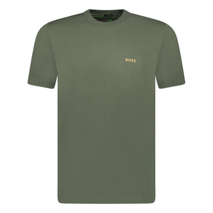 Hugo Boss Active Gold Logo-Print T-Shirt Khaki
