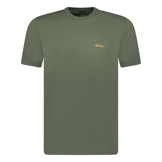 Hugo Boss Active Gold Logo-Print T-Shirt Khaki