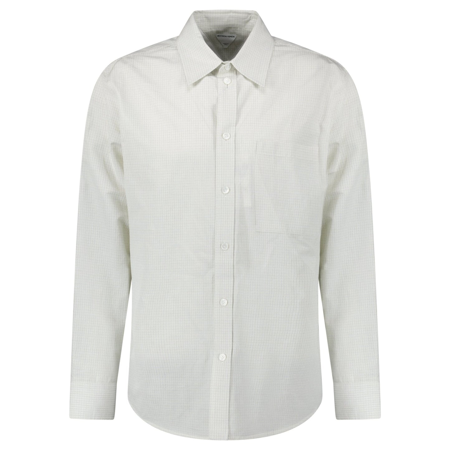 Bottega Veneta Cotton Linen Check Shirt in Brown/Bay Leaf