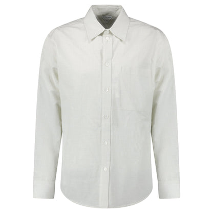 Bottega Veneta Cotton Linen Check Shirt in Brown/Bay Leaf
