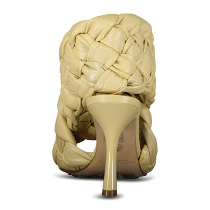 Bottega Veneta Woven Leather Mules in Beige