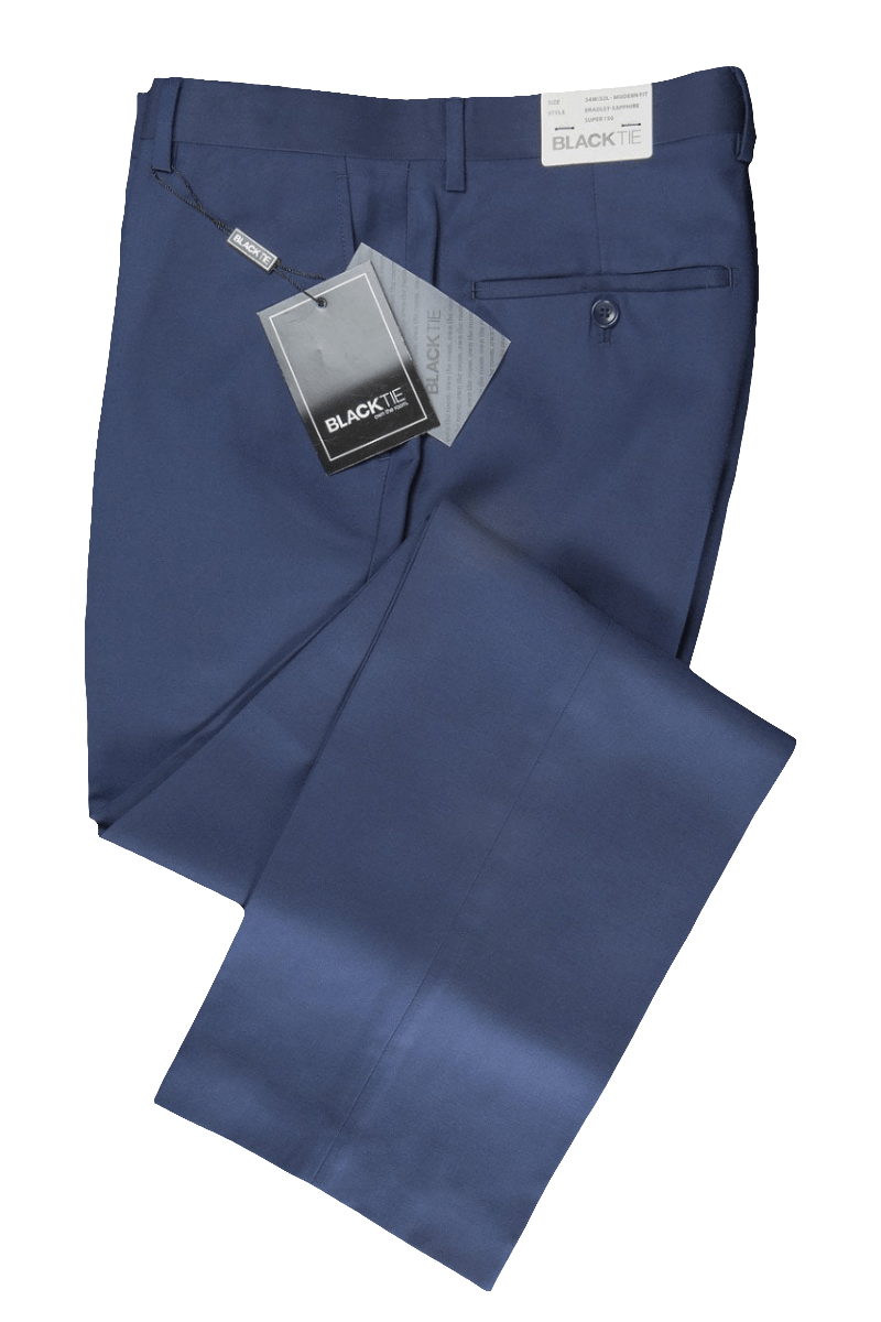 "Bradley" Sapphire Blue Luxury Wool Blend Suit Pants