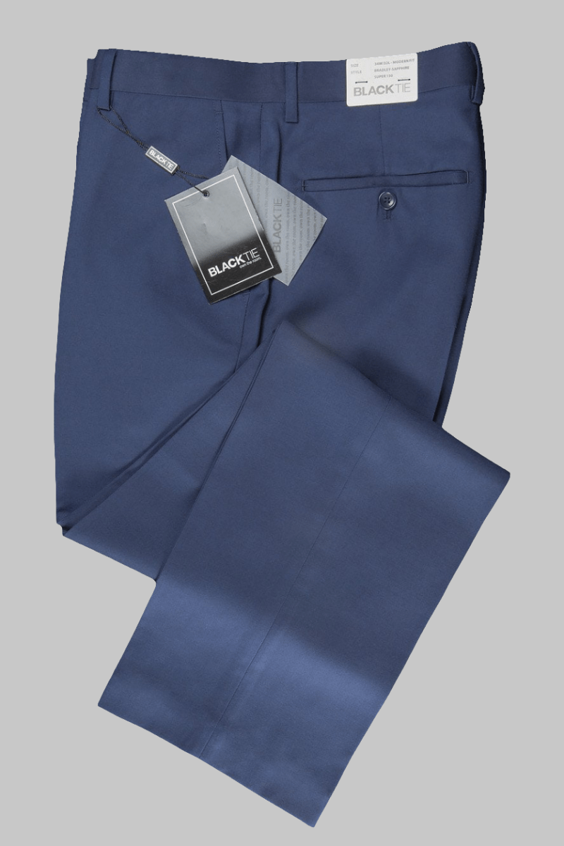 "Bradley" Sapphire Blue Luxury Wool Blend Suit Pants