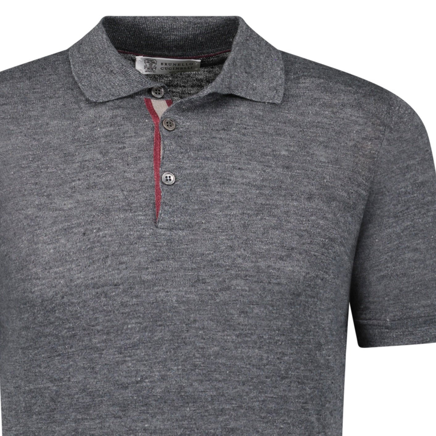 Brunello Cucinelli 3 Button Polo-Shirt Grey