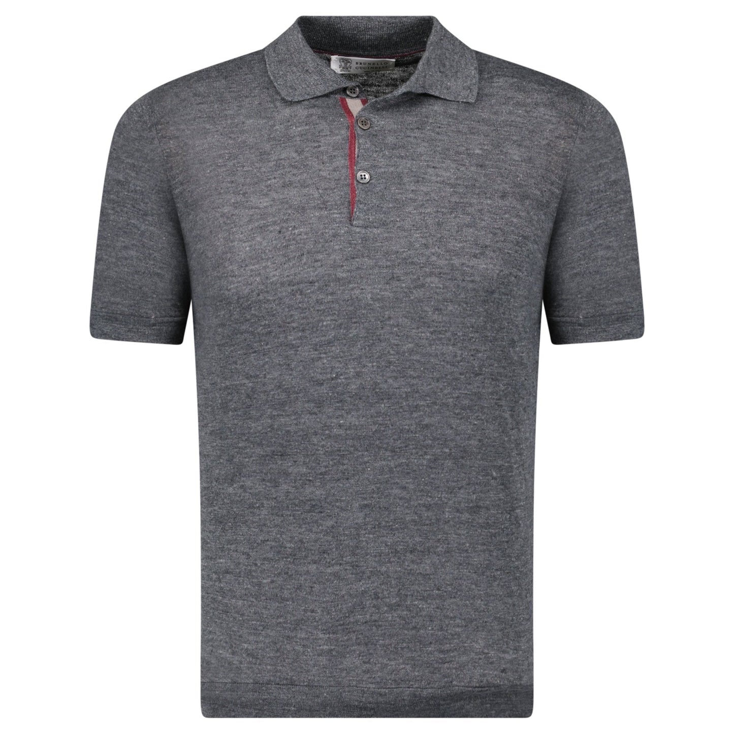 Brunello Cucinelli 3 Button Polo-Shirt Grey