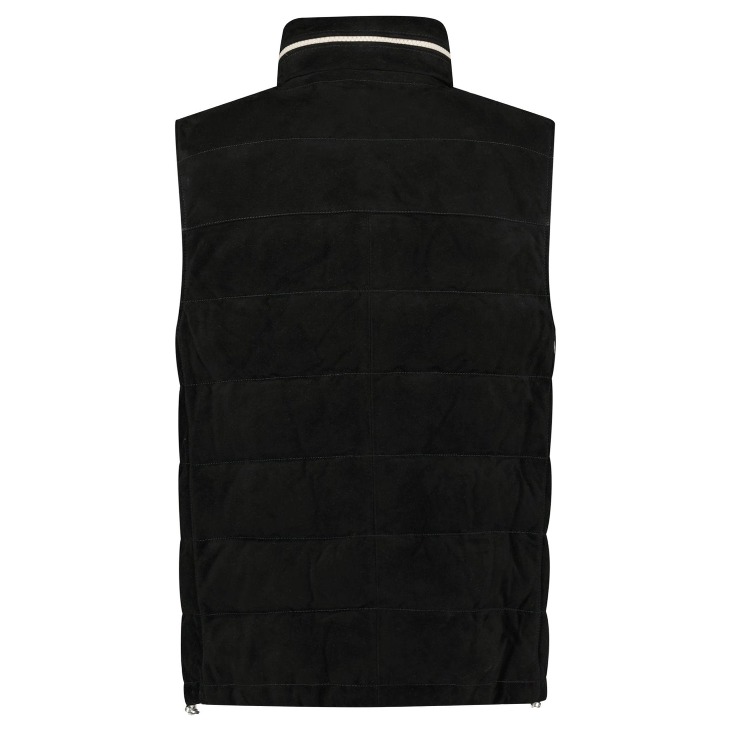 Brunello Cucinelli Quilted Zip-Up Suede & Down Gilet Black