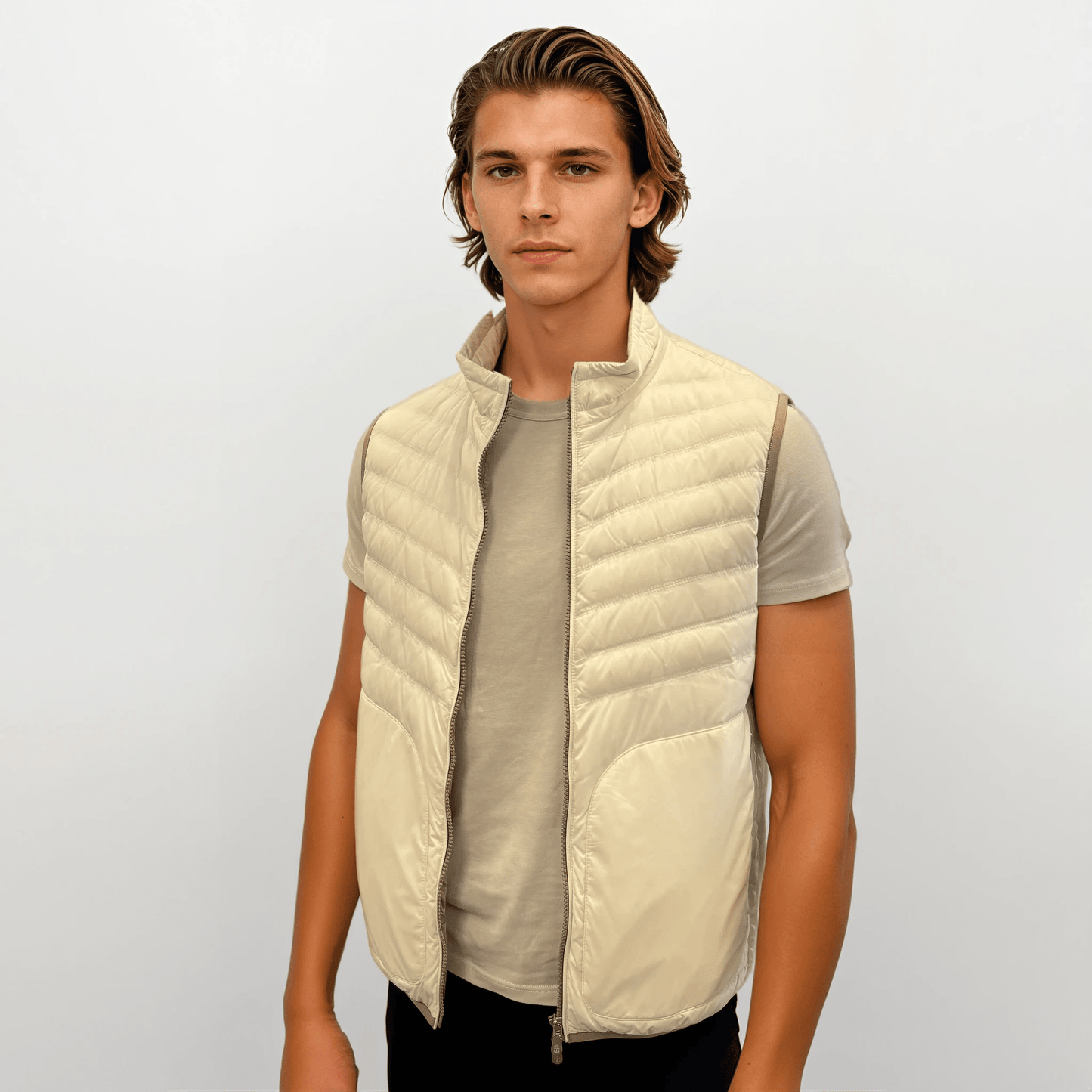 Brunello Cucinelli Zip-Up Down Gilet White