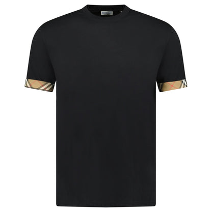Burberry 'Ellison' Organic Cotton Check Sleeve Black