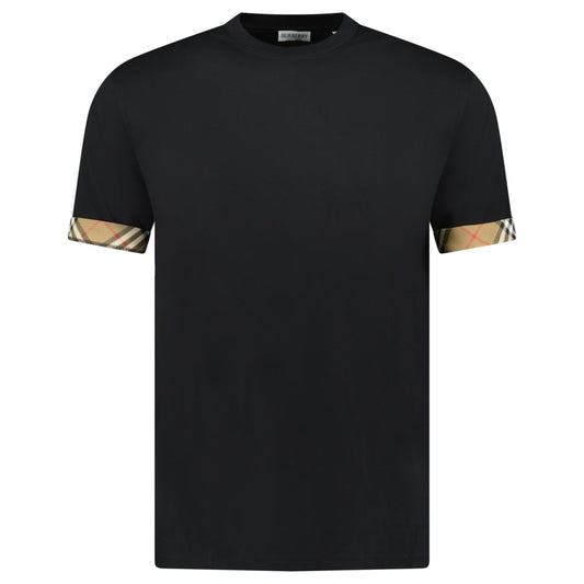 Burberry 'Ellison' Organic Cotton Check Sleeve Black