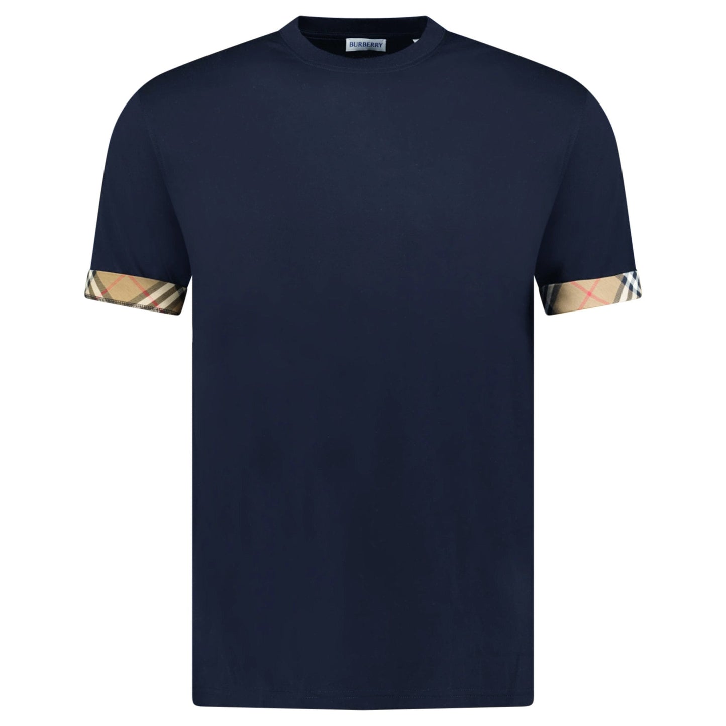 Burberry 'Ellison' Organic Cotton Check Sleeve Navy
