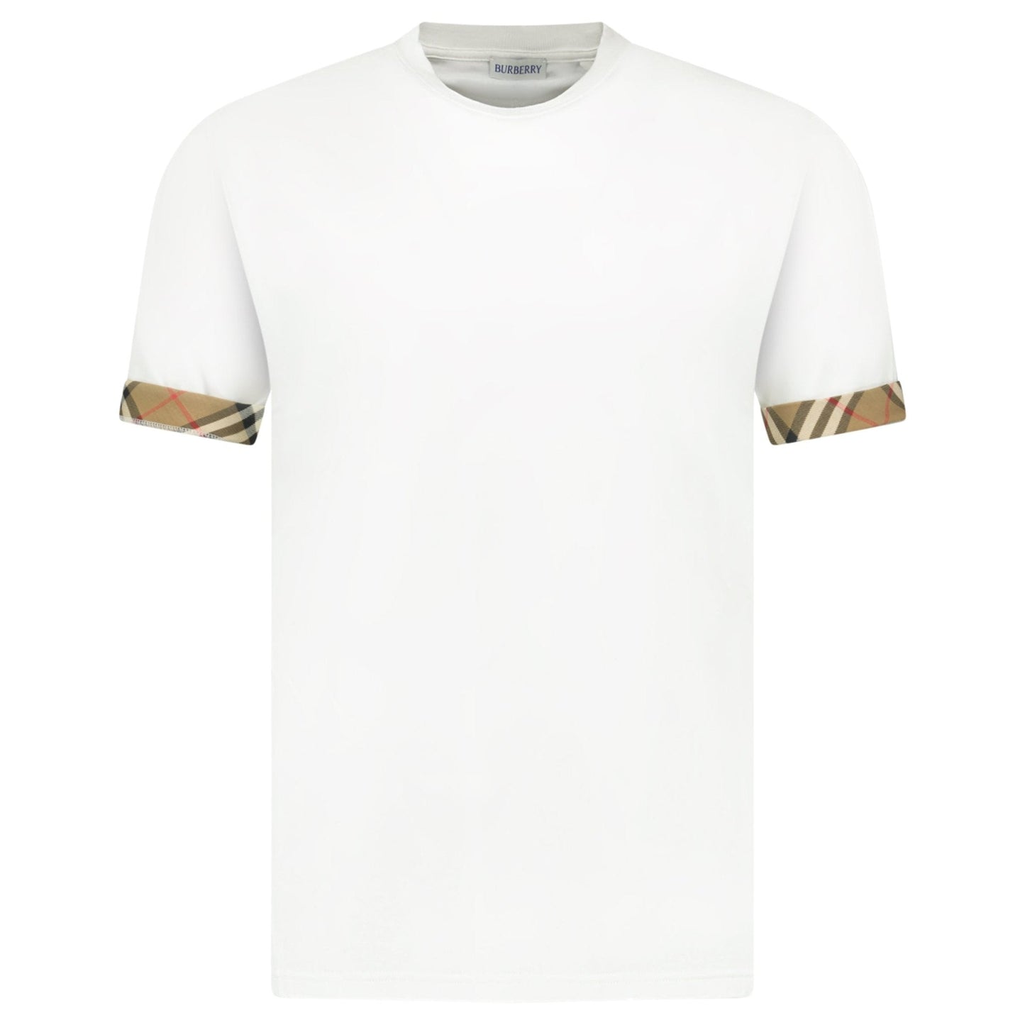 Burberry 'Ellison' Organic Cotton Check Sleeve White