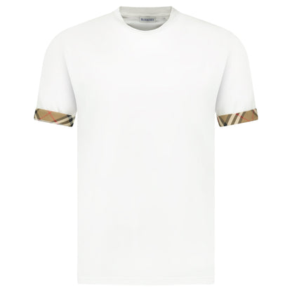 Burberry 'Ellison' Organic Cotton Check Sleeve White