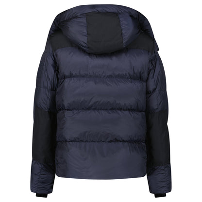 Burberry 'Leeds' Detachable Sleeve Hooded Down Jacket Navy