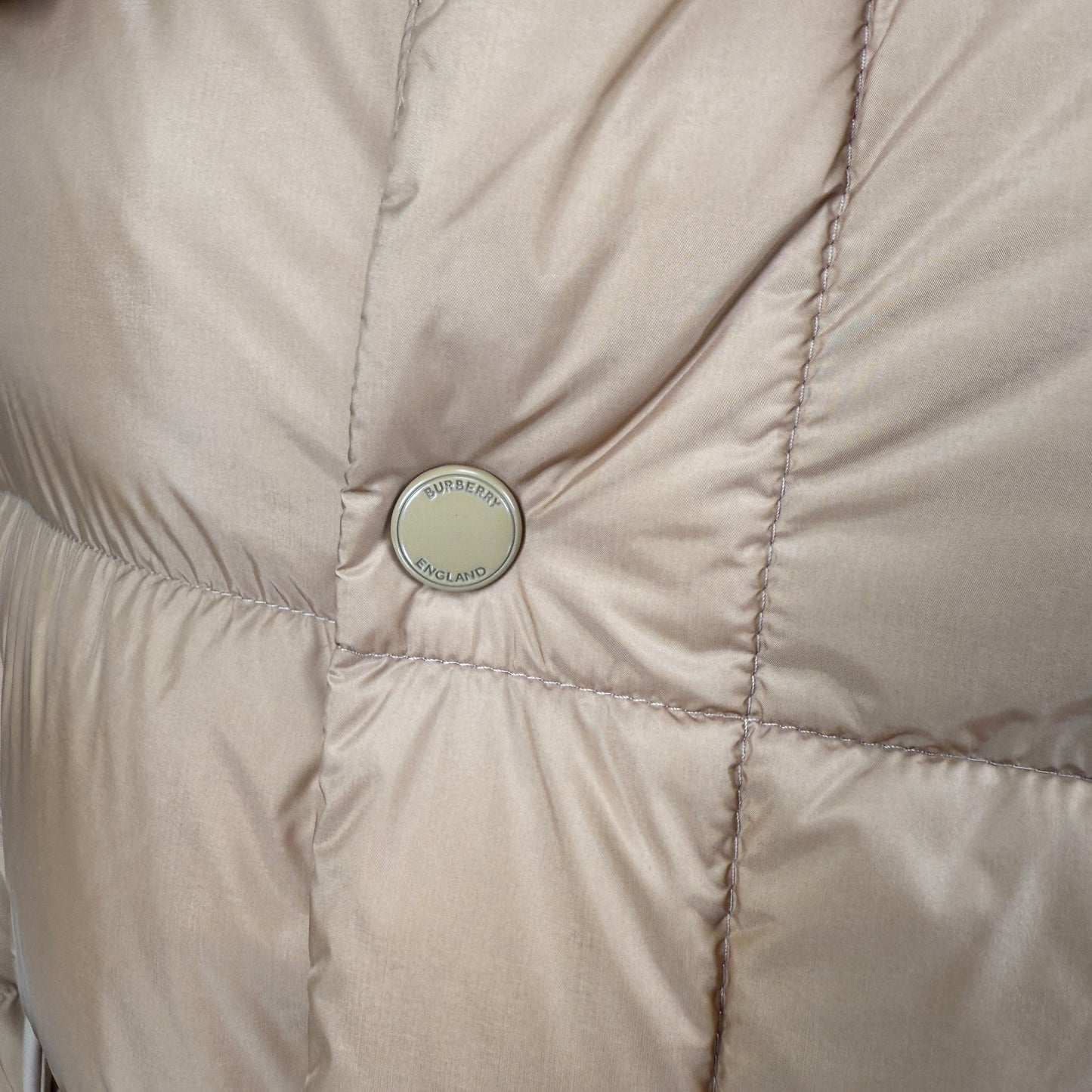 Burberry 'Leeds' Detachable Sleeve Hooded Down Jacket Warm Honey