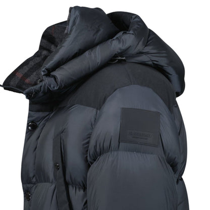 Burberry 'Lindford' Puffer Coat in Charcoal Grey