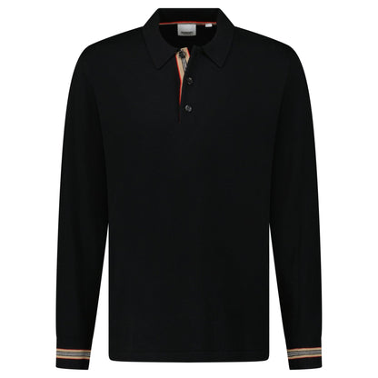 Burberry 'Pace' Signature Stripe Wool Polo Black